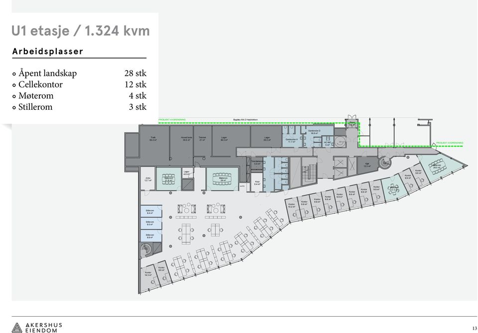 7 m² HC WC 5 m² PROSJEKT AVGRENSNING Arkiv 12.7 m² 21.8 m² Lager 4.6 m² 28 m² Tele/datarom 5.5 m² Kopi 8.4 m² 10.2 m² 9.9 m² 9.9 m² 9.9 m² 9.9 m² 9.9 m² Kjøl 12.