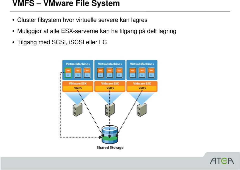 Muliggjør at alle ESX-serverne kan ha