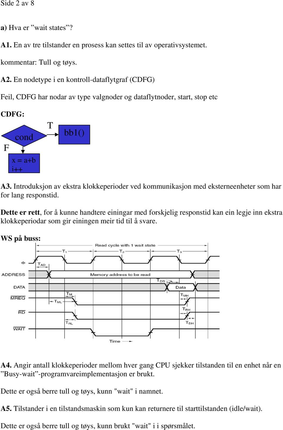 Introduksjon av ekstra klokkeperioder ved kommunikasjon med eksterneenheter som har for lang responstid.