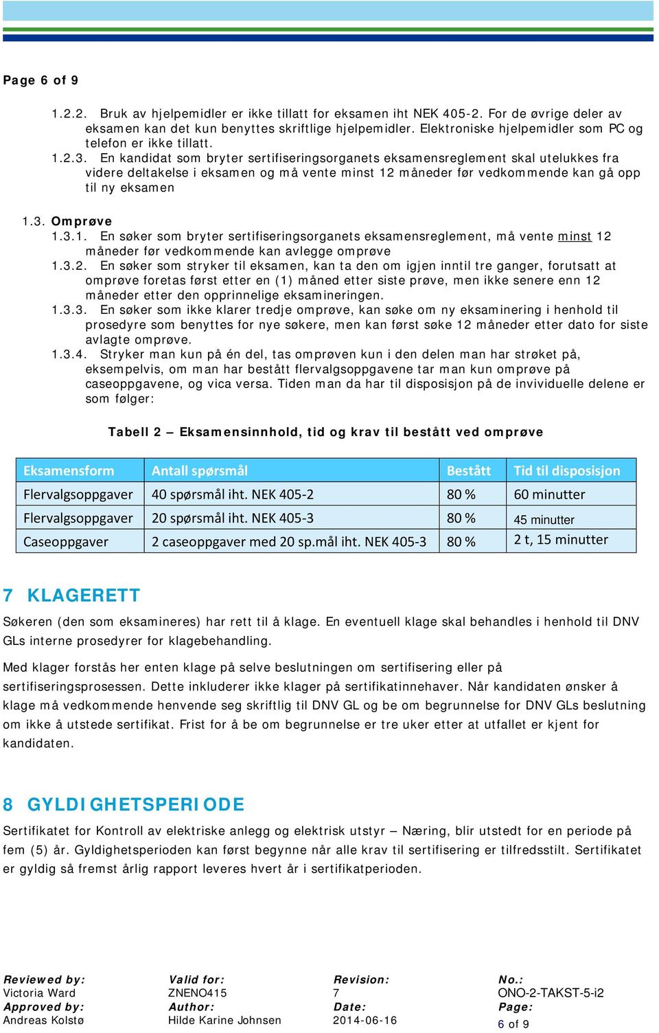 En kandidat som bryter sertifiseringsorganets eksamensreglement skal utelukkes fra videre deltakelse i eksamen og må vente minst 12