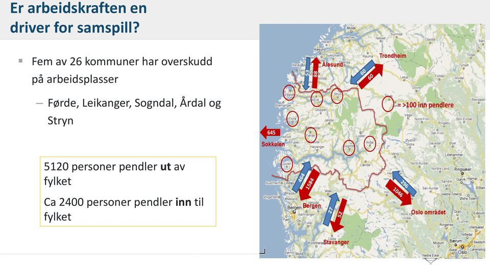 Førde, Leikanger, Sogndal, Årdal og Stryn 645 Sokkelen = >100 inn