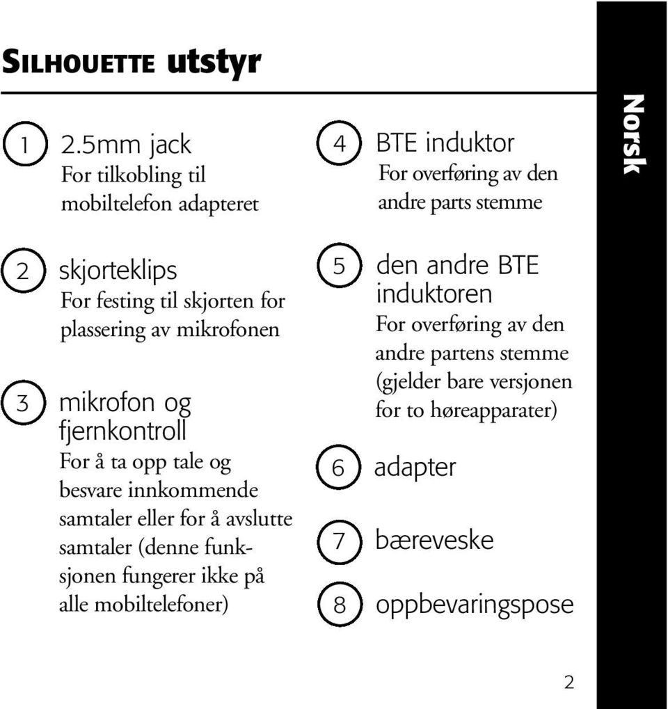 og fjernkontroll For å ta opp tale og besvare innkommende samtaler eller for å avslutte samtaler (denne funksjonen fungerer ikke på