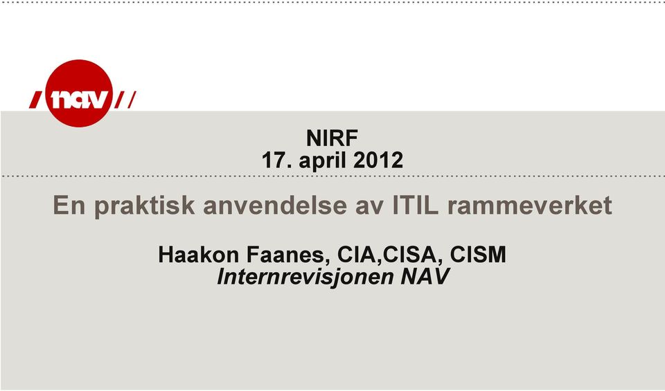 anvendelse av ITIL