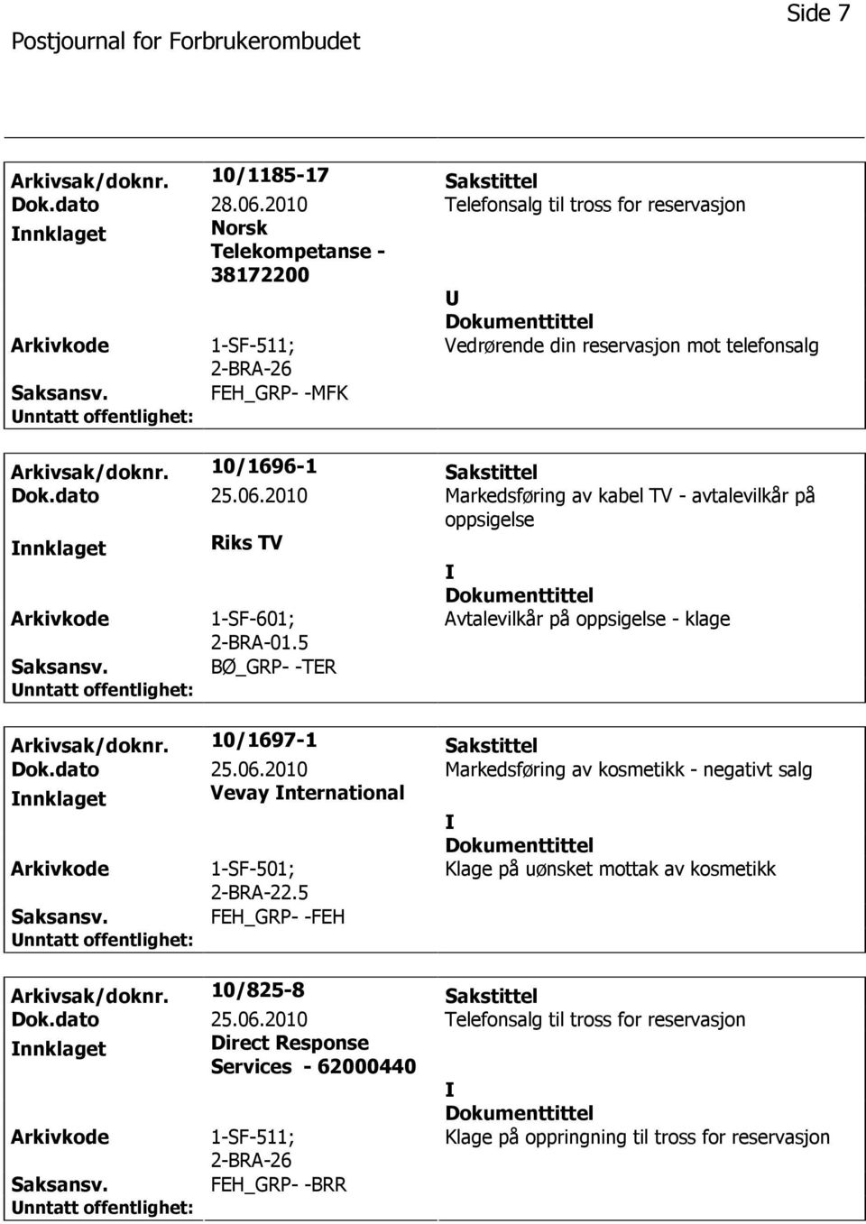 5 Avtalevilkår på oppsigelse - klage BØ_GRP- -TER Arkivsak/doknr. 10/1697-1 Sakstittel Dok.dato 25.06.