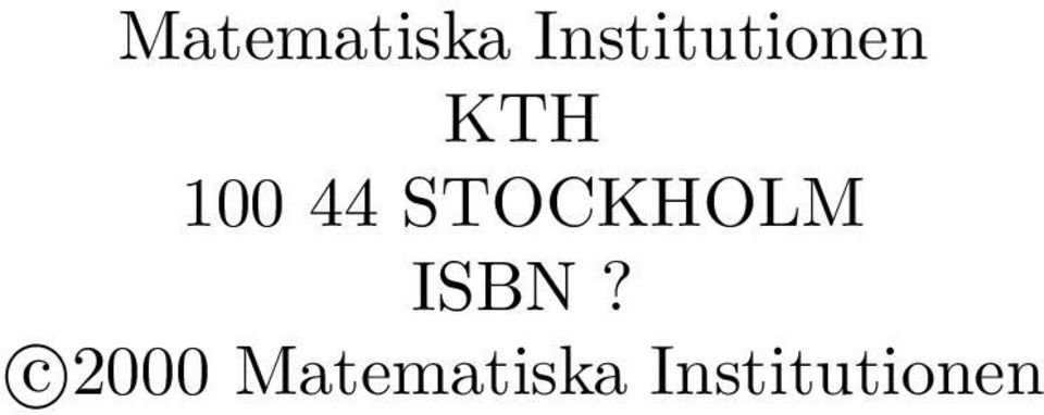 44 STOCKHOLM ISBN?