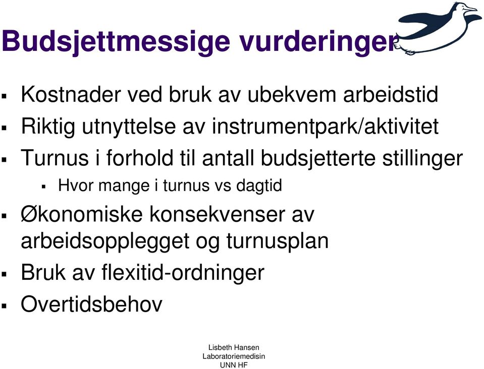 budsjetterte stillinger Hvor mange i turnus vs dagtid Økonomiske