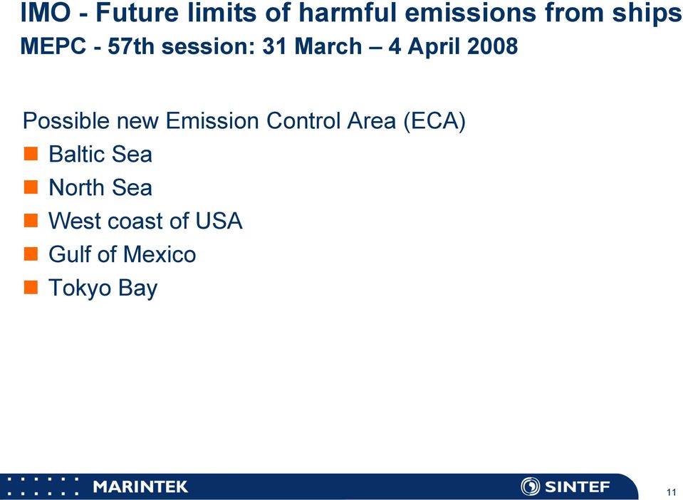 new Emission Control Area (ECA) Baltic Sea North Sea