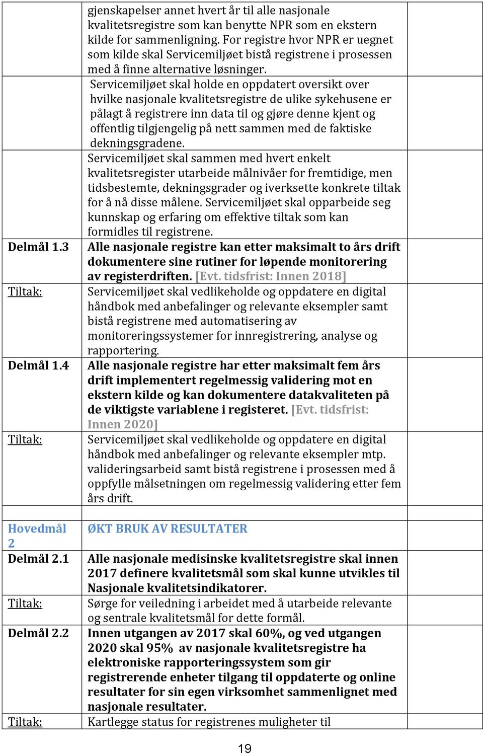 For registre hvor NPR er uegnet som kilde skal Servicemiljøet bistå registrene i prosessen med å finne alternative løsninger.