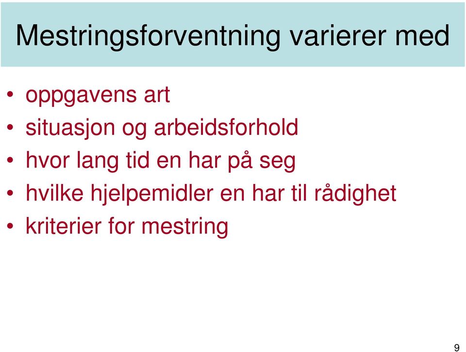 hvor lang tid en har på seg hvilke