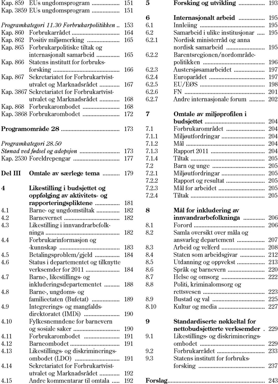 3867 Sekretariatet for Forbrukartvistutvalet og Marknadsrådet... 168 Kap. 868 Forbrukarombodet... 168 Kap. 3868 Forbrukarombodet... 172 Programområde 28... 173 Programkategori 28.