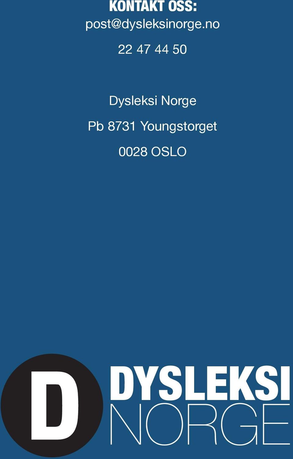 no 22 47 44 50 Dysleksi