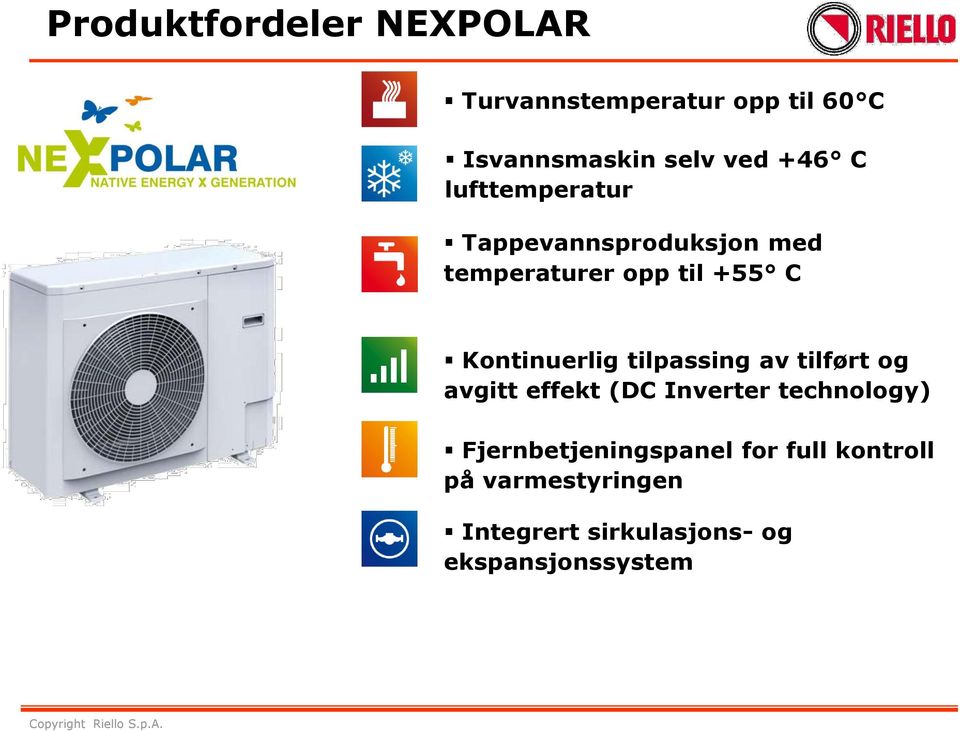 Kontinuerlig tilpassing av tilført og avgitt effekt (DC Inverter technology)