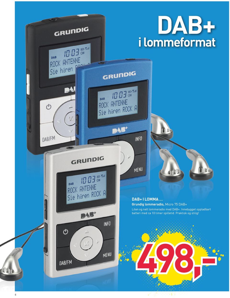 lommeradio med DAB+.