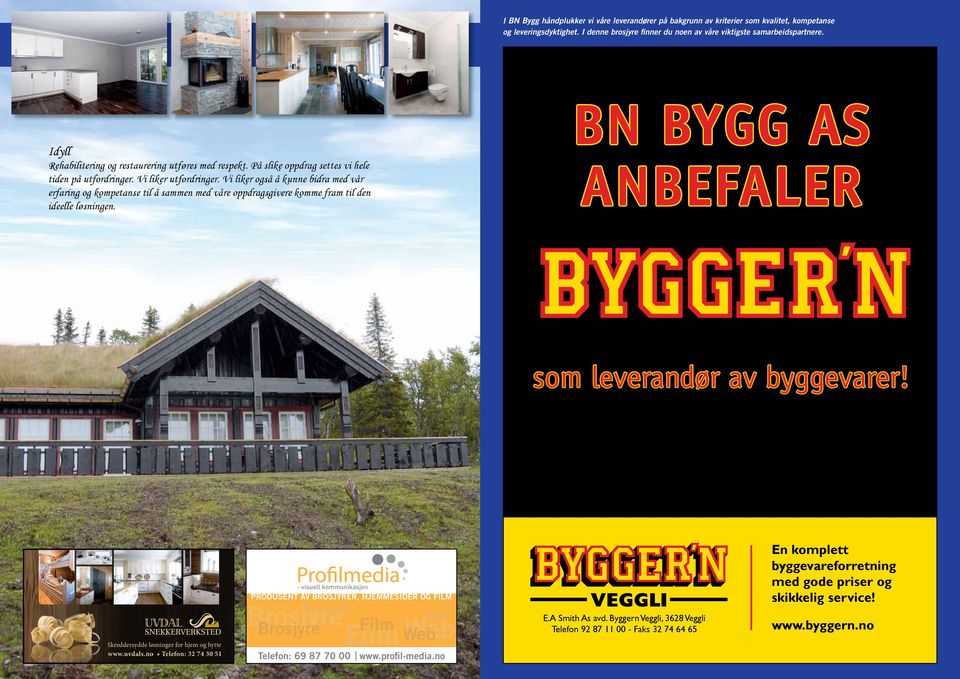 Vi liker også å kunne bidra med vår erfaring og kompetanse til å sammen med våre oppdragsgivere komme fram til den ideelle løsningen. BN Bygg AS ANBefAler som leverandør av byggevarer!