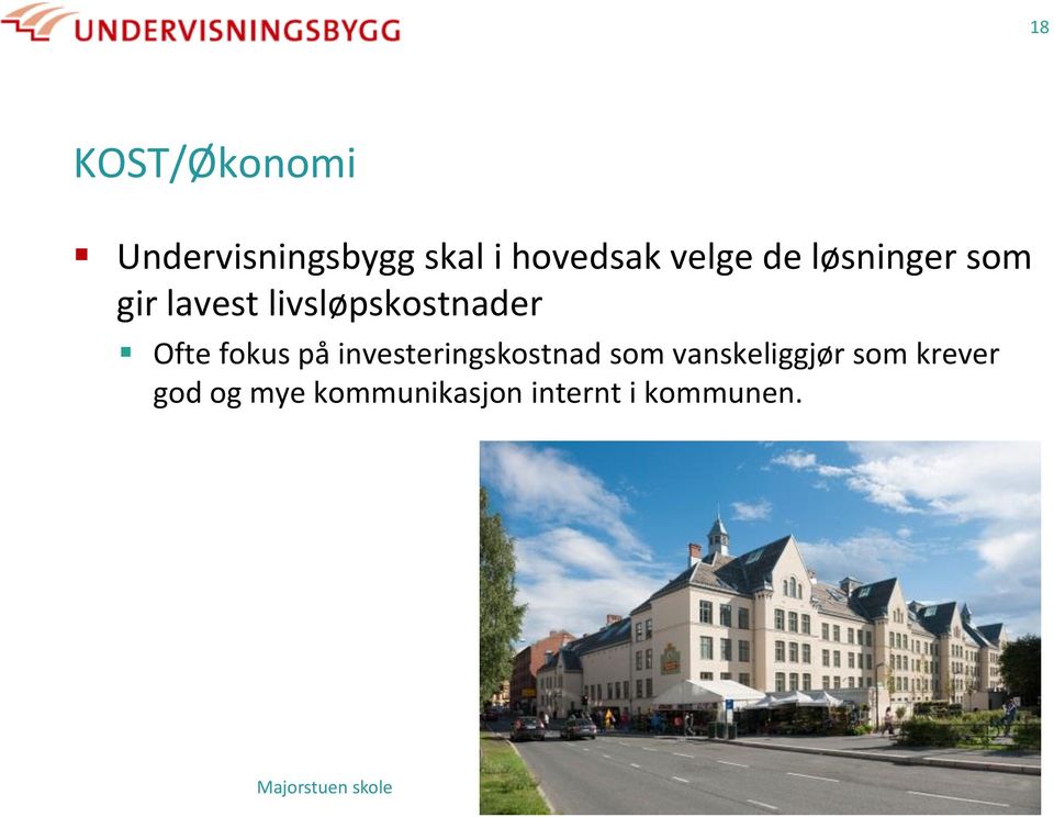 på investeringskostnad som vanskeliggjør som krever god