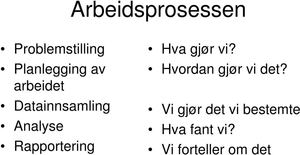 Rapportering Hva gjør vi? Hvordan gjør vi det?