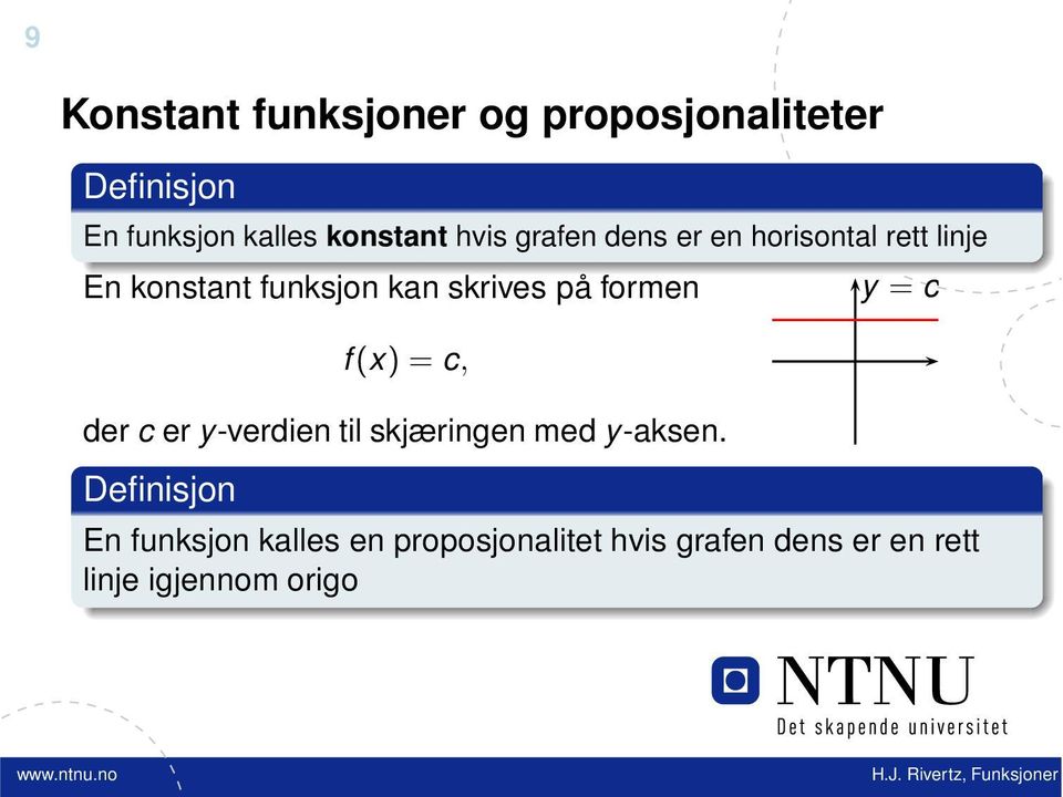 formen f(x) = c, der c er y-verdien til skjæringen med y-aksen.