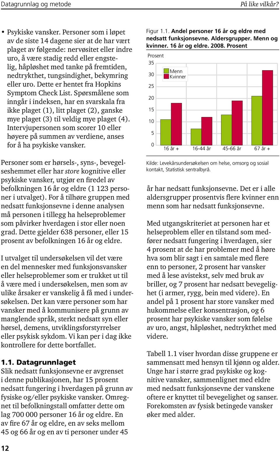 tungsindighet, bekymring eller uro. Dette er hentet fra Hopkins Symptom Check List.