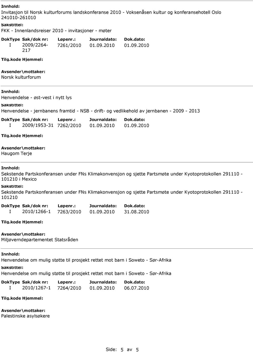 under FNs Klimakonvensjon og sjette Partsmøte under Kyotoprotokollen 291110-101210 i Mexico Sekstende Partskonferansen under FNs Klimakonvensjon og sjette Partsmøte under Kyotoprotokollen