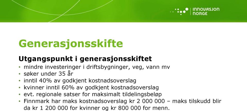 godkjent kostnadsoverslag evt.