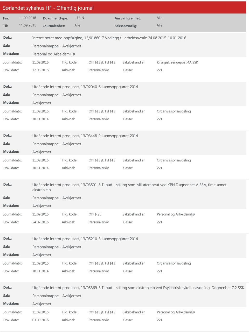 2015 Arkivdel: Personalarkiv Utgående internt produsert, 13/02040-6 Lønnsoppgjøret 2014 Personalmappe - Utgående internt produsert, 13/03448-9 Lønnsoppgjøret 2014 Personalmappe - Utgående