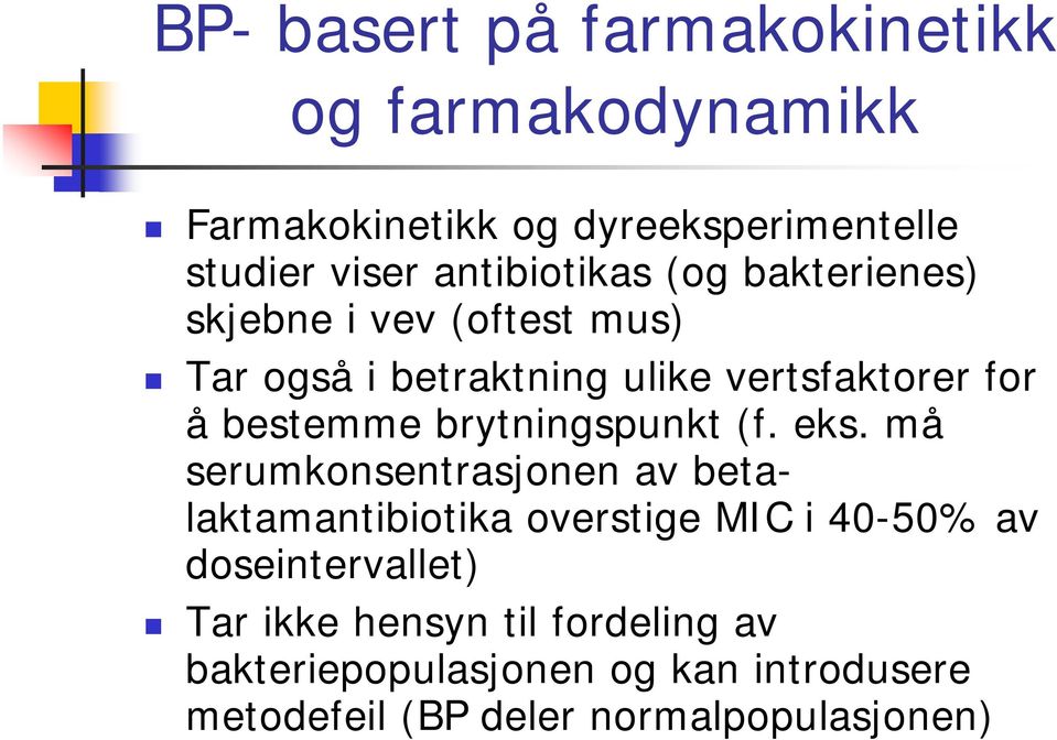 bestemme brytningspunkt (f. eks.