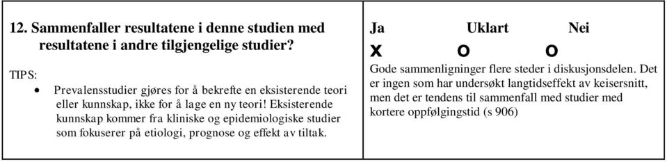 Eksisterende kunnskap kommer fra kliniske og epidemiologiske studier som fokuserer på etiologi, prognose og effekt av tiltak.