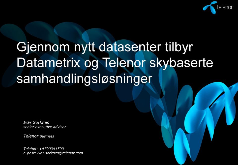 Sorknes senior executive advisor Telenor