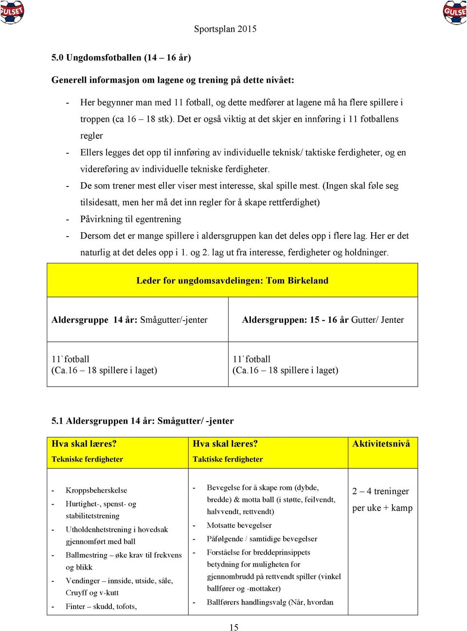 ferdigheter. - De som trener mest eller viser mest interesse, skal spille mest.