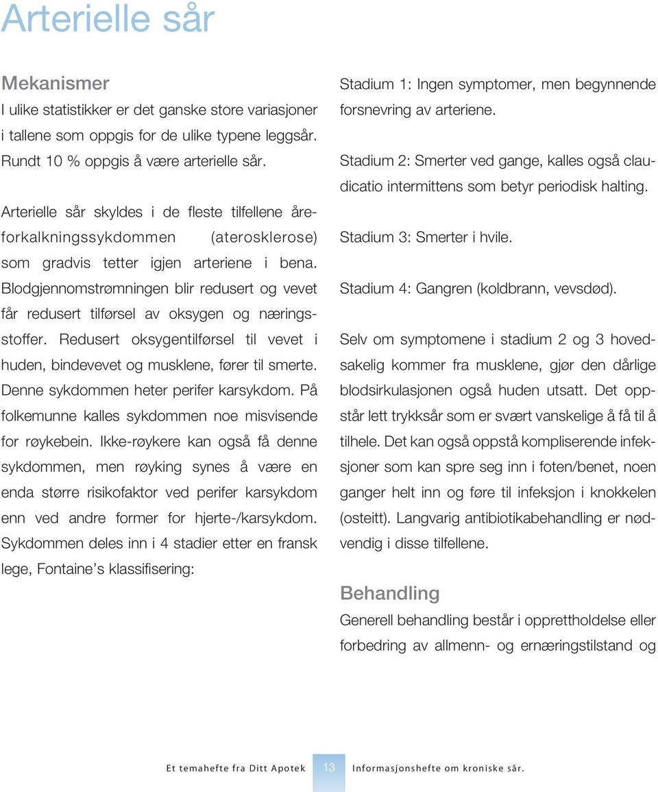 Blodgjennomstrømningen blir redusert og vevet får redusert tilførsel av oksygen og næringsstoffer. Redusert oksygentilførsel til vevet i huden, bindevevet og musklene, fører til smerte.