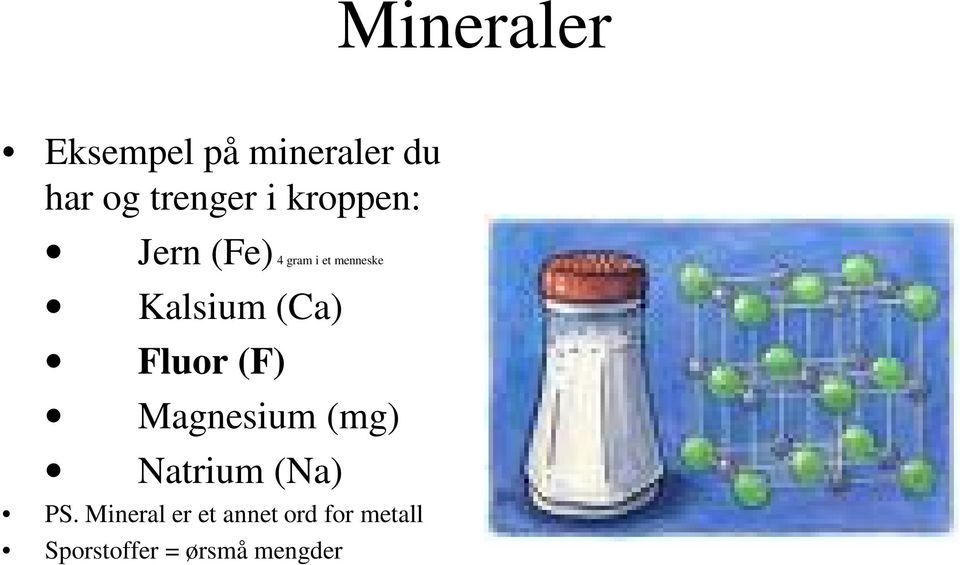 Fluor (F) Magnesium (mg) Natrium (Na) PS.