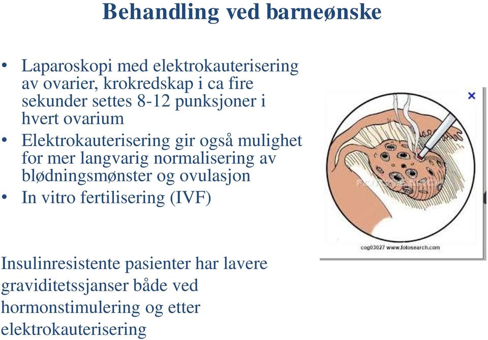 langvarig normalisering av blødningsmønster og ovulasjon In vitro fertilisering (IVF)