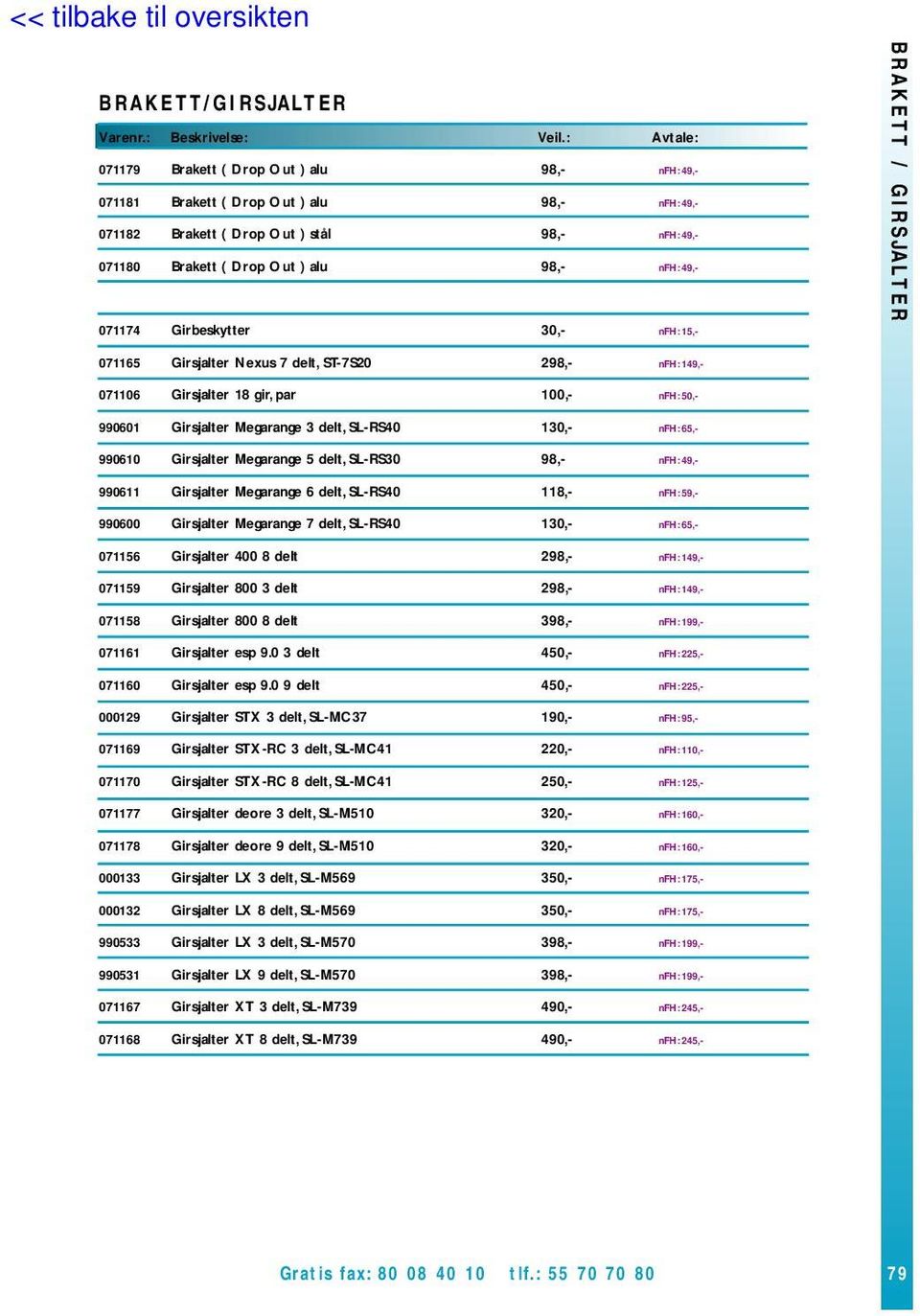 delt, SL-RS40 130,- nfh: 65,- 990610 Girsjalter Megarange 5 delt, SL-RS30 98,- nfh: 49,- 990611 Girsjalter Megarange 6 delt, SL-RS40 118,- nfh: 59,- 990600 Girsjalter Megarange 7 delt, SL-RS40 130,-