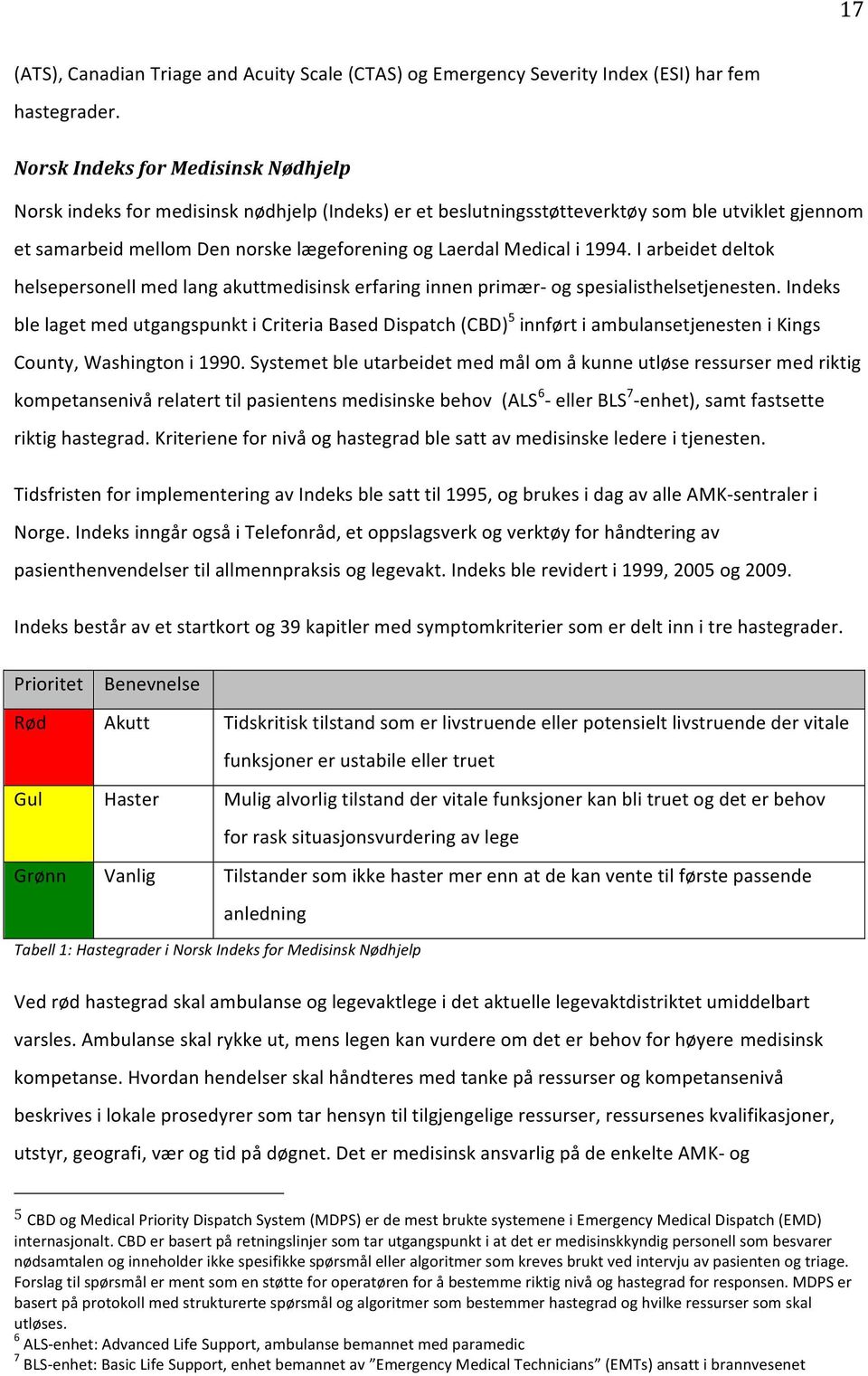 i 1994. I arbeidet deltok helsepersonell med lang akuttmedisinsk erfaring innen primær- og spesialisthelsetjenesten.