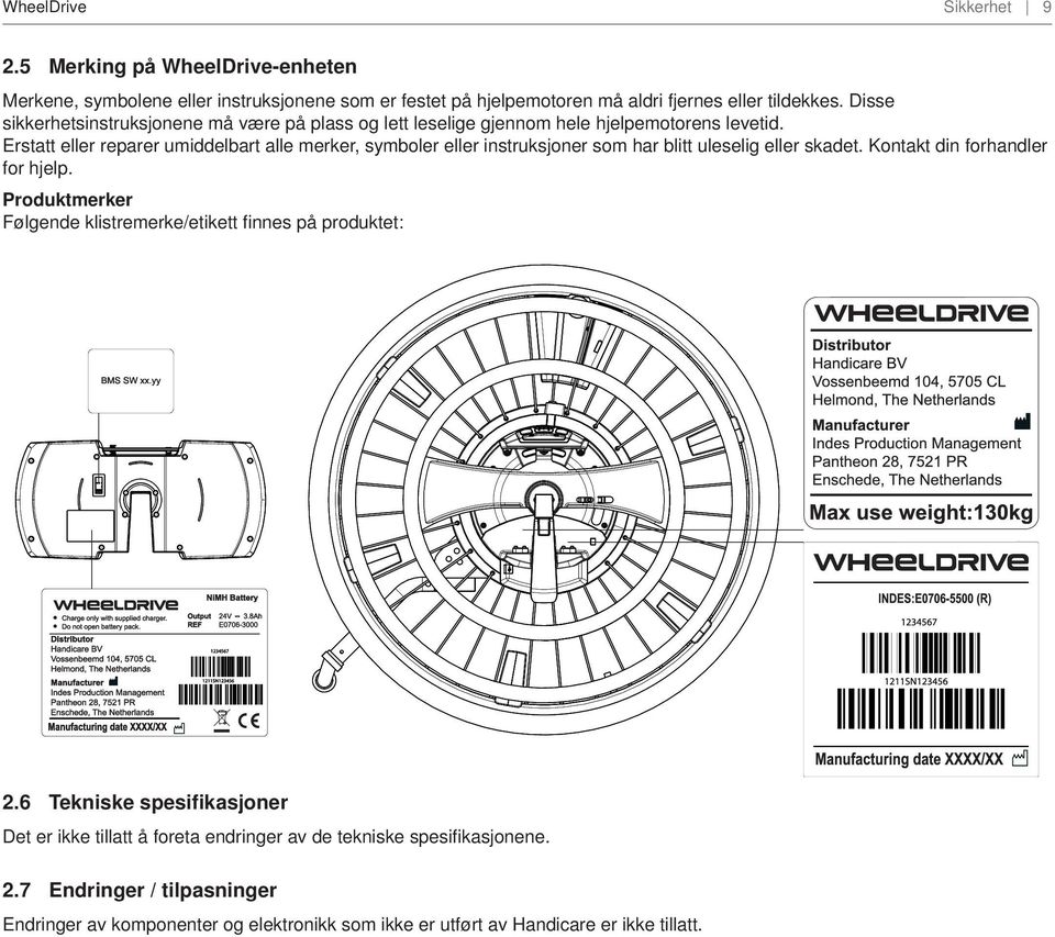 Erstatt eller reparer umiddelbart alle merker, symboler eller instruksjoner som har blitt uleselig eller skadet. Kontakt din forhandler for hjelp.