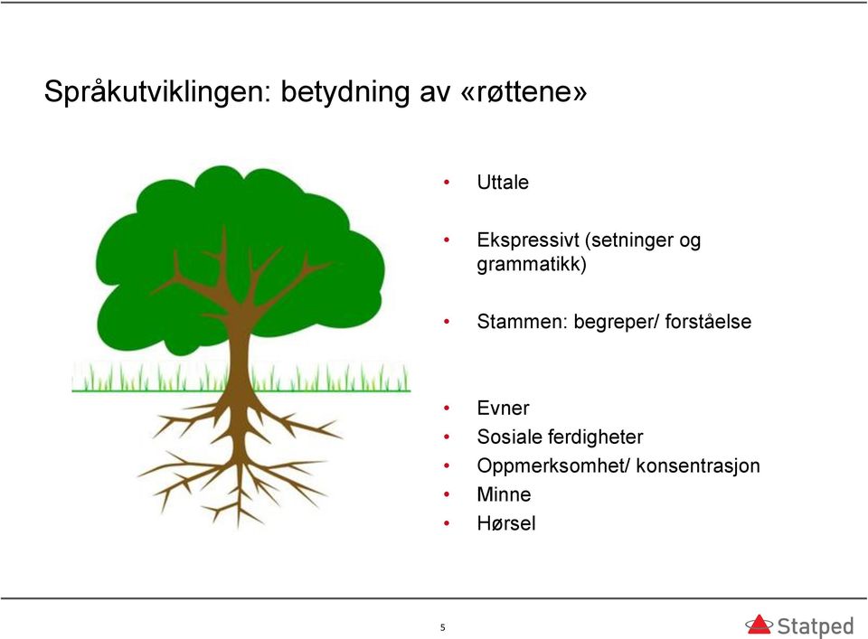 Stammen: begreper/ forståelse Evner Sosiale