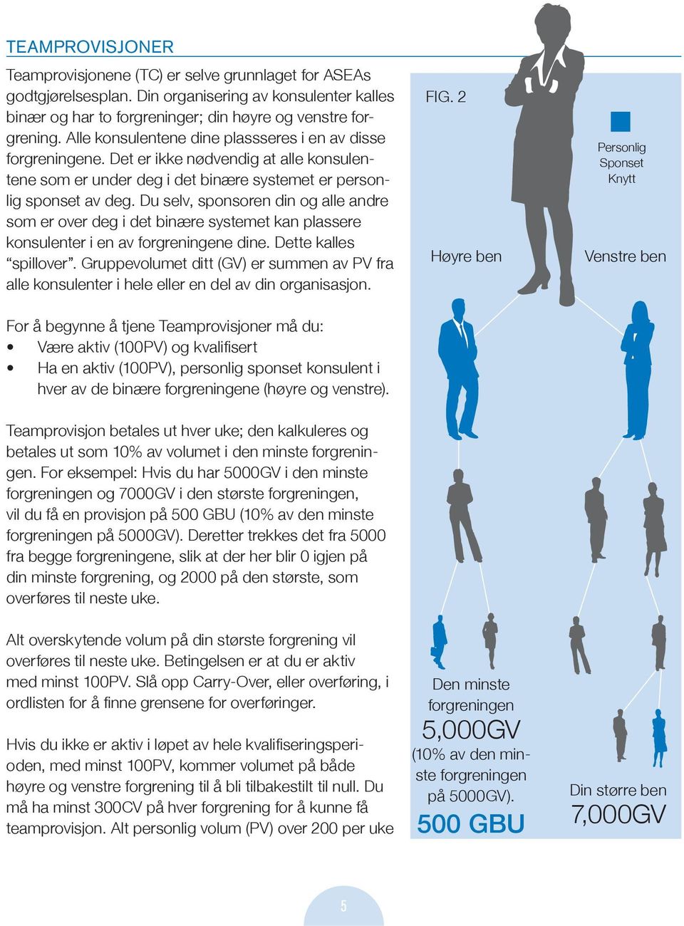 Du selv, sponsoren din og alle andre som er over deg i det binære systemet kan plassere konsulenter i en av forgreningene dine. Dette kalles spillover.