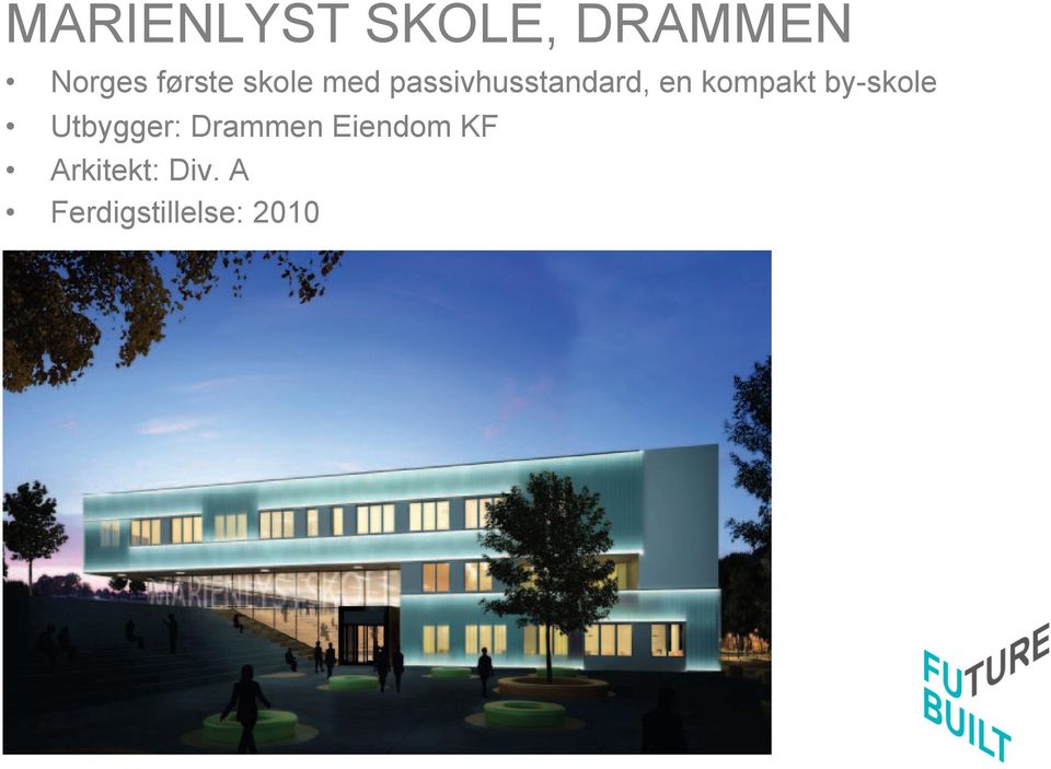 kompakt by-skole Utbygger: Drammen