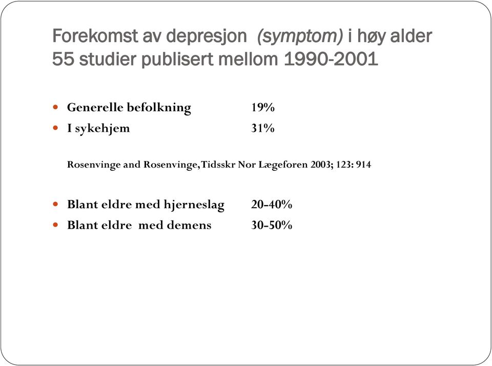 31% Rosenvinge and Rosenvinge, Tidsskr Nor Lægeforen 2003;