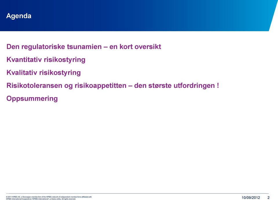 risikostyring Risikotoleransen og