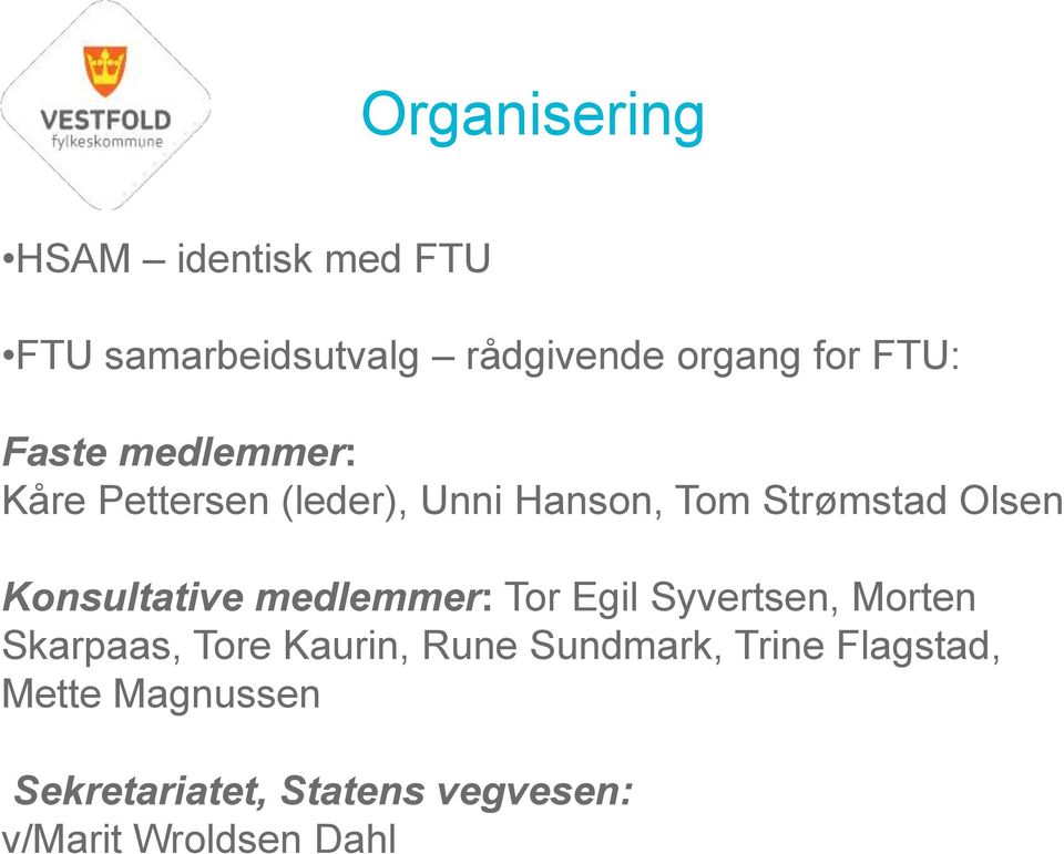 Konsultative medlemmer: Tor Egil Syvertsen, Morten Skarpaas, Tore Kaurin, Rune