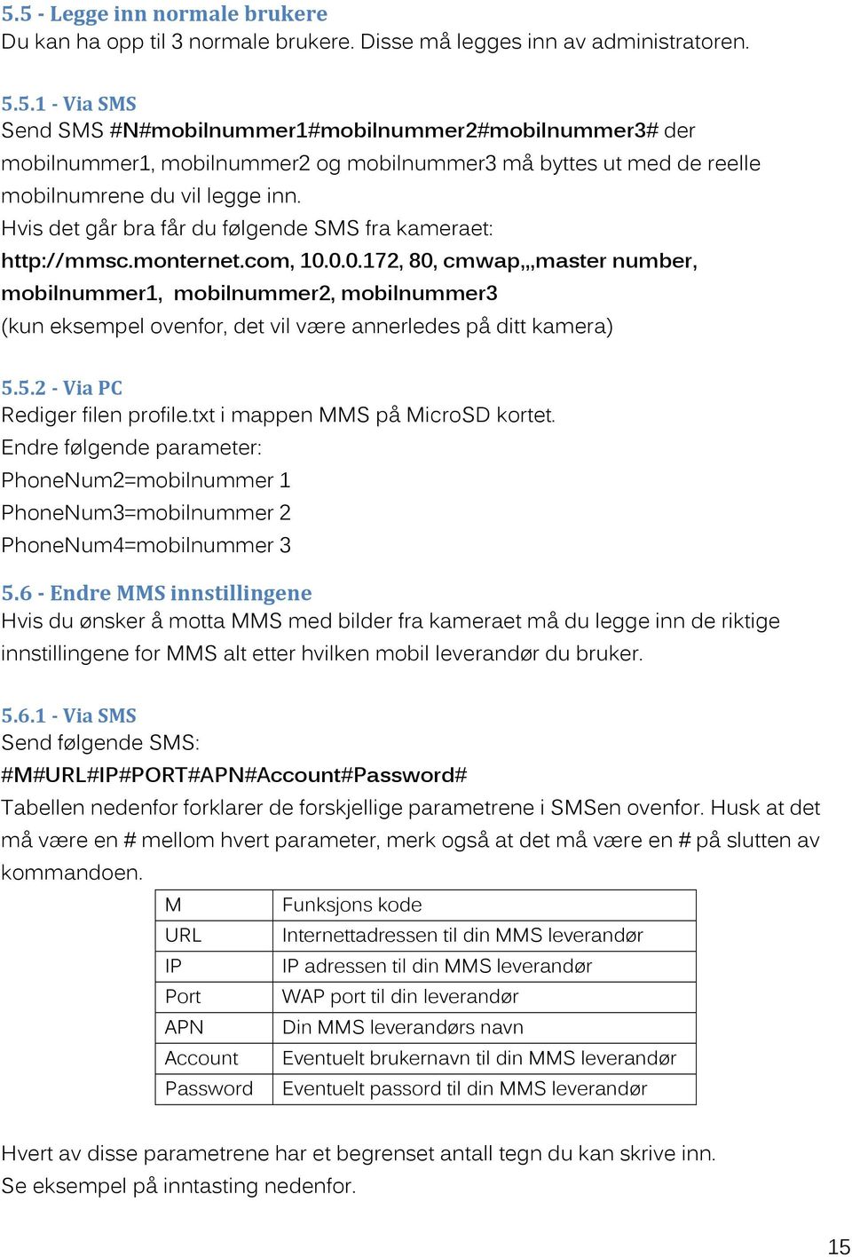 0.0.172, 80, cmwap,,,master number, mobilnummer1, mobilnummer2, mobilnummer3 (kun eksempel ovenfor, det vil være annerledes på ditt kamera) 5.5.2 - Via PC Rediger filen profile.