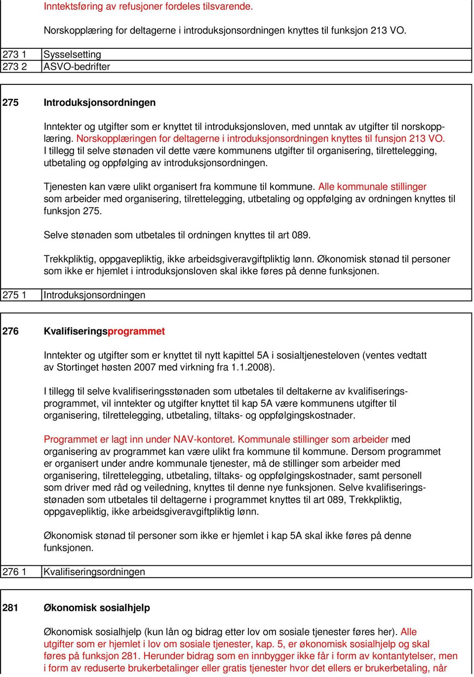 Norskopplæringen for deltagerne i introduksjonsordningen knyttes til funsjon 213 VO.