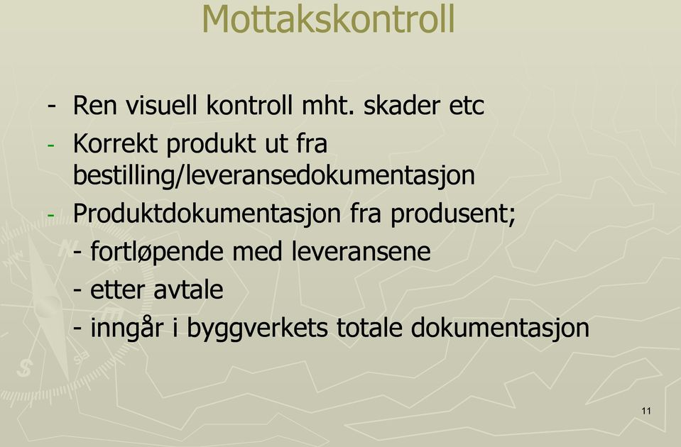 bestilling/leveransedokumentasjon - Produktdokumentasjon fra