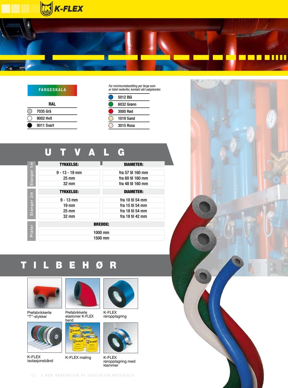 til 160 mm TYKKELSE: DIAMETER: 9-13 mm fra 10 til 54 mm 19 mm fra 15 til 54 mm 25 mm fra 18 til 54 mm 32 mm fra 18 til 42 mm Bredde: 1000 mm 1500 mm T I L B E H Ø R