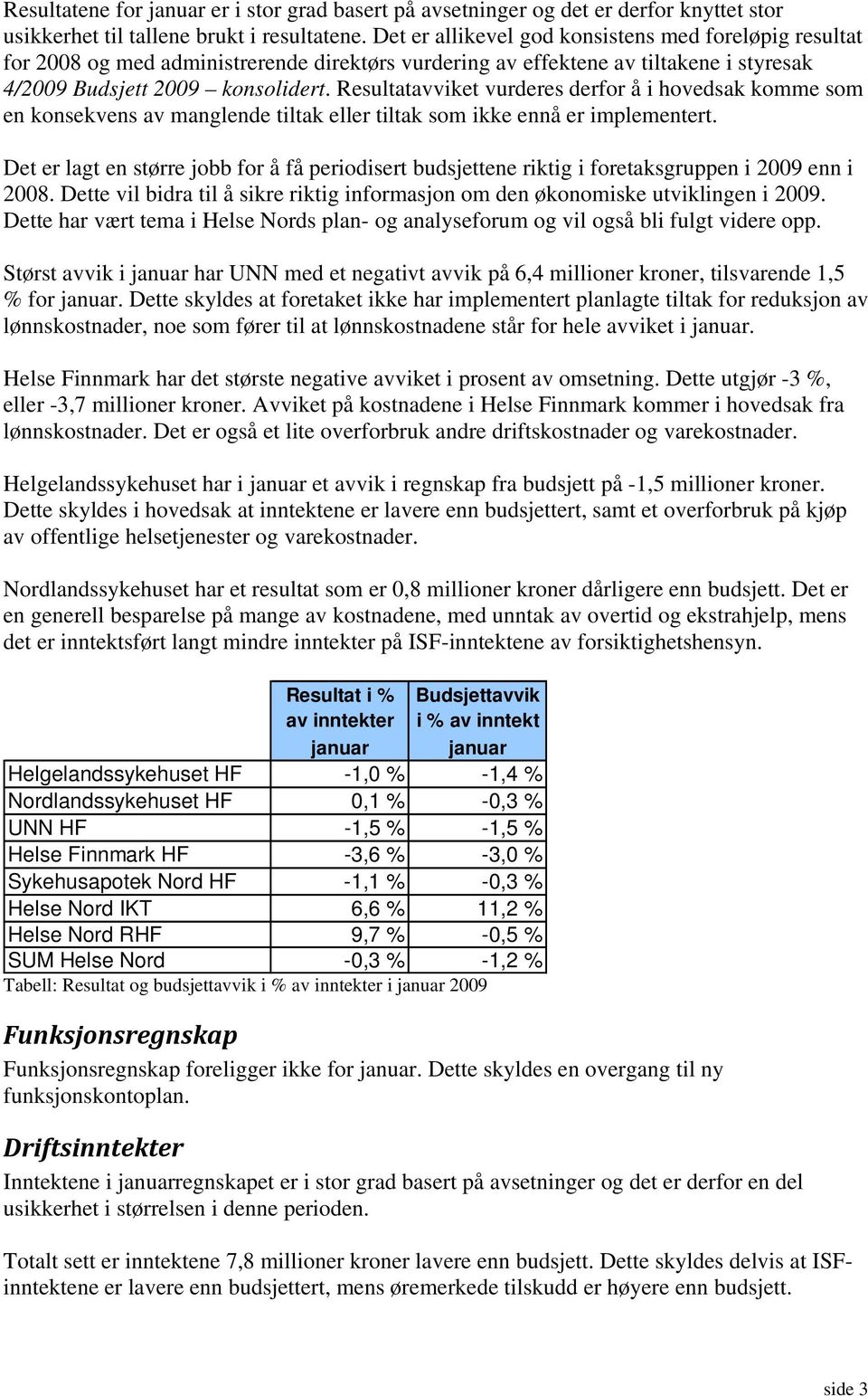 Resultatavviket vurderes derfor å i hovedsak komme som en konsekvens av manglende tiltak eller tiltak som ikke ennå er implementert.