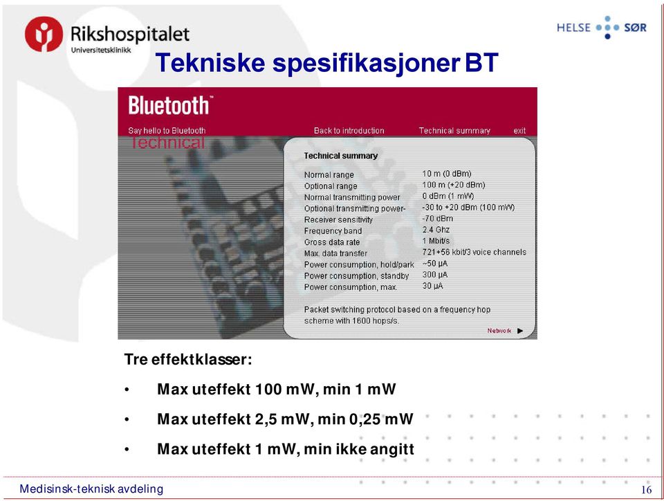 min 1 mw Max uteffekt 2,5 mw, min