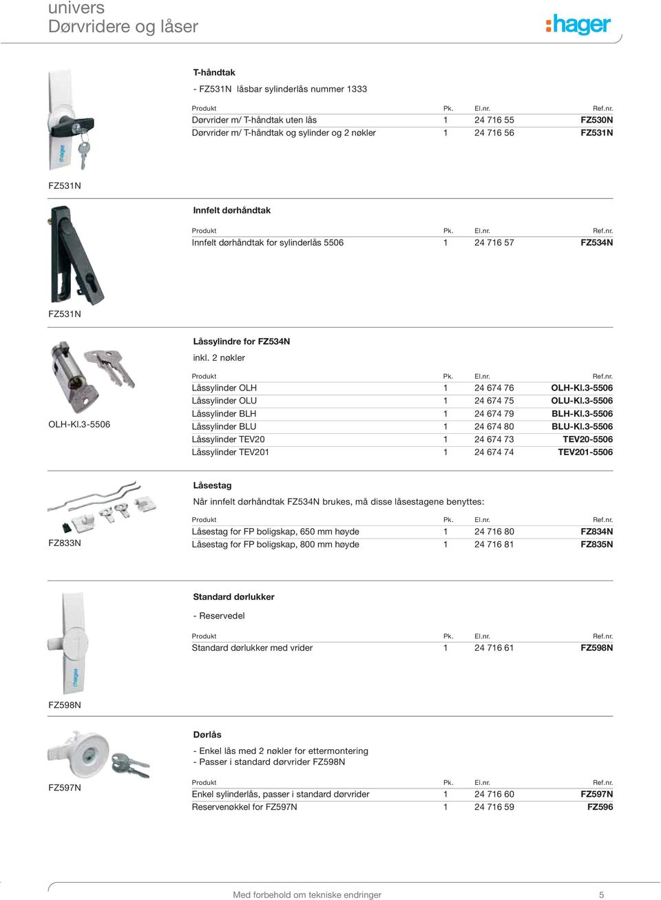 3-5506 Låssylinder OLU 1 24 674 75 OLU-Kl.3-5506 Låssylinder BLH 1 24 674 79 BLH-Kl.3-5506 Låssylinder BLU 1 24 674 80 BLU-Kl.