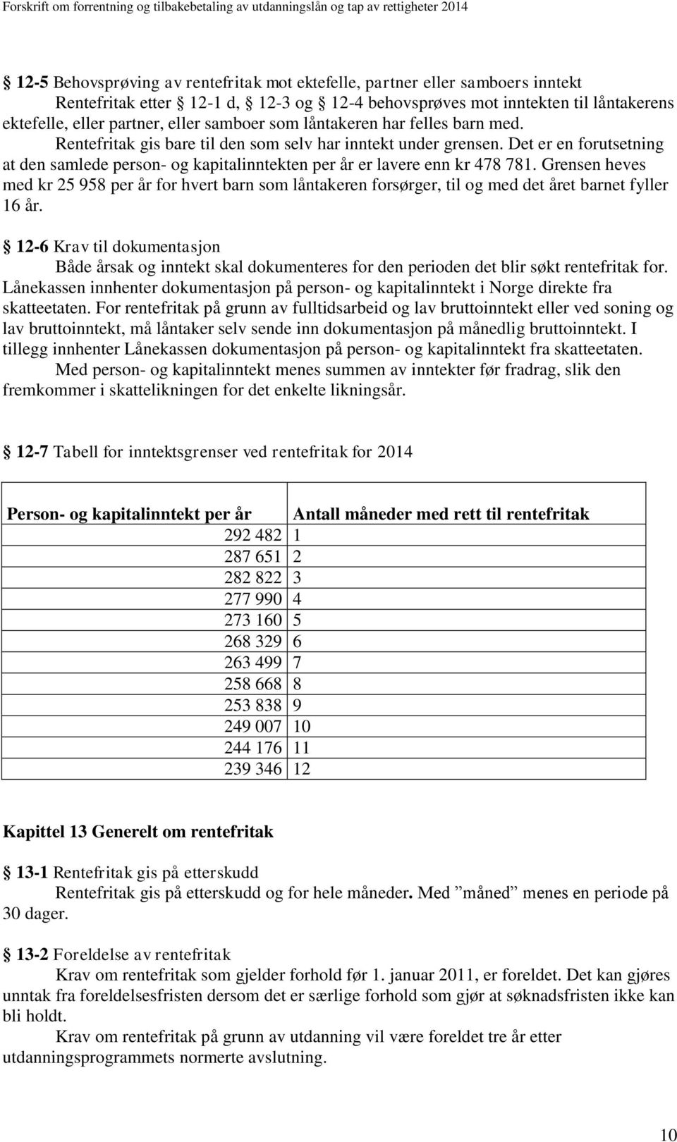 Det er en forutsetning at den samlede person- og kapitalinntekten per år er lavere enn kr 478 781.