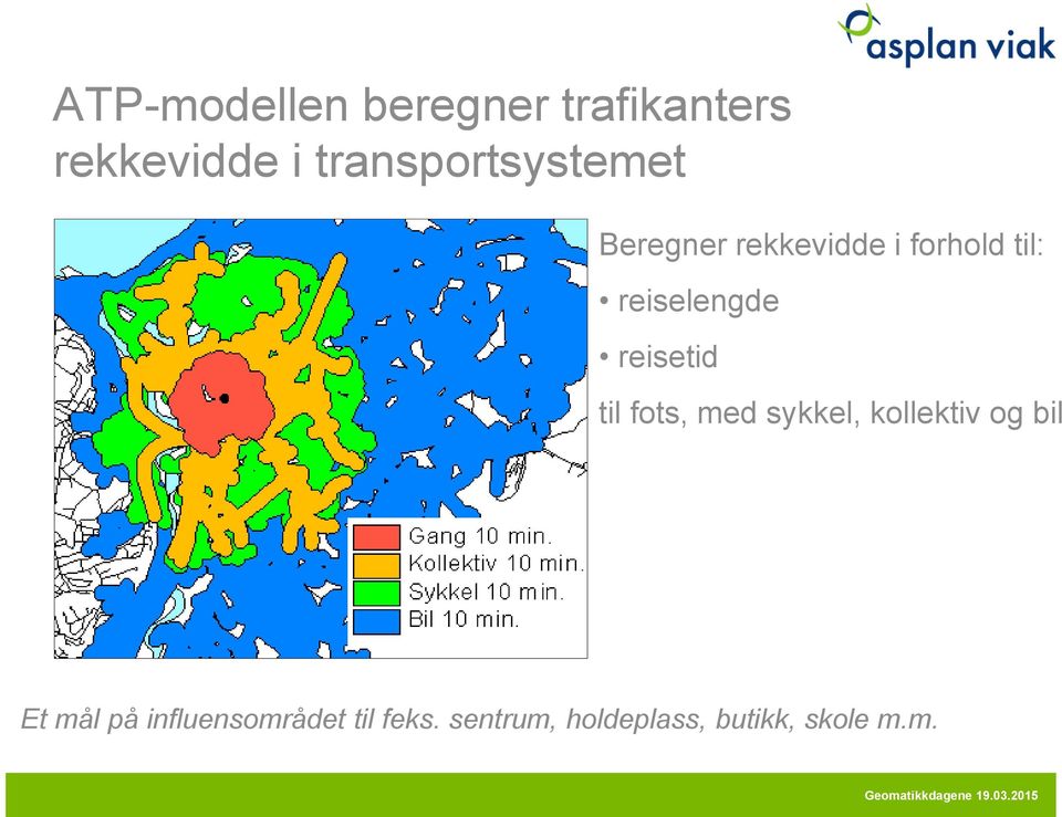 reiselengde reisetid til fots, med sykkel, kollektiv og